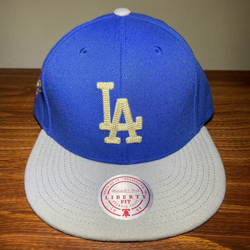 Mitchell & Ness Los Angeles LA Dodgers Snapback Hat Royal Gray Team Logo Liberty
